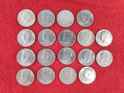 18 kennedy half dollars. 1967-1979