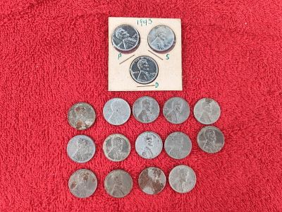 17 steel wheat pennies. 1943