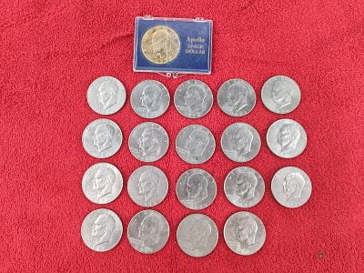 20 Eisenhower half dollars. 1972-1978