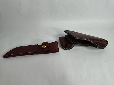 Ernie Hill speed leather pistol holster and K brand 138-5 knife sheath. .
