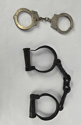 Antique handcuffs and Smith & Wesson handcuffs. no keys