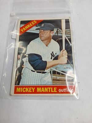 1966 Mickey Mantle trading card. in fair condition see photos