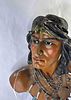 Native American Leader Hiawatha Iroquois Chalkware Bust. Showing flaking and minor areas of Image - 1