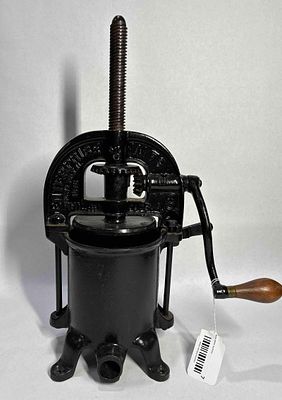 Enterprise sausage press. Unusual smaller version, no interior screen or spout.