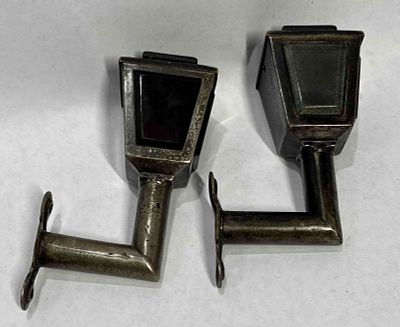 Salesman Sample Buggy Lamterns. With beveled colored glass panels and oil burner wicking. Elbow 