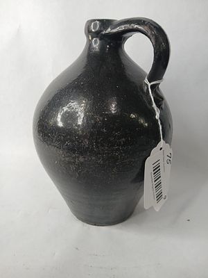 Great Little Brown Glazed Crock Jug. No markings found. No chips, or cracks. 9 inches tall