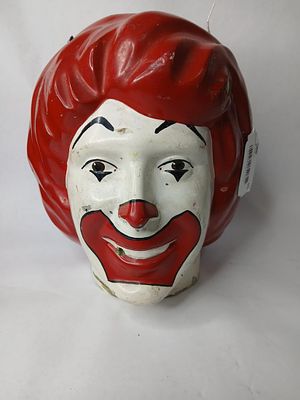 Ronald McDonald Helium Head Cover. Overall this piece is in good condition. Inner piping is 