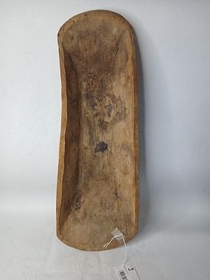 Hand Hewn Wooden Trencher. Primitive 23 inch long bowl. 23x7.5x2.5