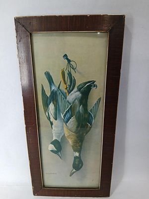 Reed Ferris Framed Mallard Print. Great early condition?9 x 19