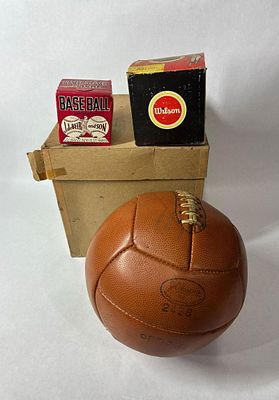 NOS Sporting Balls. Includes Wilson official 12 in softball, J.debeer and sons Quality baseball 