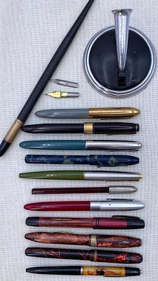 15 pc Vintage Fountain, Advertising Mechanical Nude and Ballpoint Pen Collection. Nidorgraph USA 