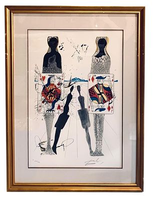 Salvador Dali 121/250 The Queen's Croquet Ground Signed Alice in Wonderland 1960s Heliogravure Art. 