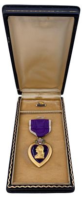 WWII US Veteran Cpl. Joseph Karasevic Military Purple Heart Medal. US Military purple heart 