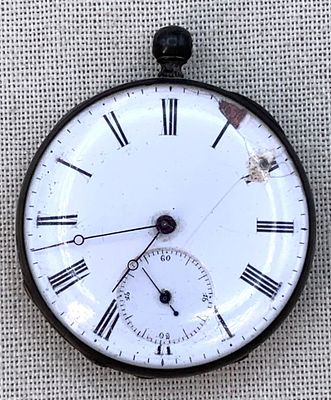 Antique French Key Wind Open Face 8 Ruby Pocket Watch. Engraved in French: Echappement a 