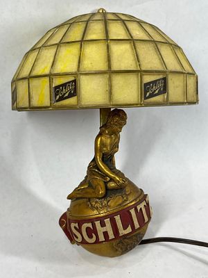 Schlitz Beer Lady Gold World Globe Light. Dated 1971. 10 inches tall Not tested