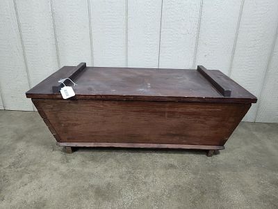 Primitive painted Dovetailed Dough Box. 34in long 14in wide 13in tall.