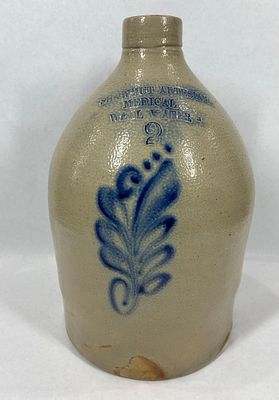 Shawmut Artesian Medical Well Water 2gal jug. With minor molding blemishes on base, hardly 