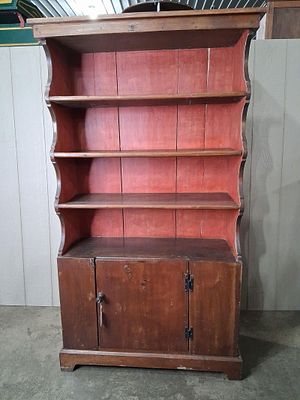 American Scalloped Pewter Cabinet. 36.5in wide 15in deep 69in tall.