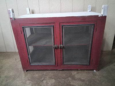 Primitive Screened Hanging Pie Safe. 24in X 42in 31in tall.