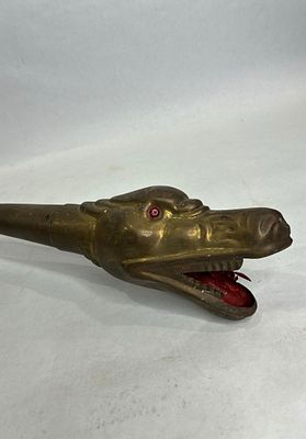 Rare 1920s Serpent/Snake Model T Brass Car Horn. Pushing bulb has hardened, so horn does not 