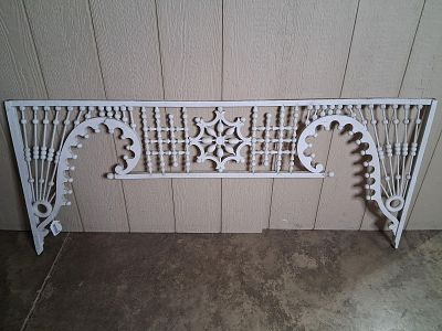 Architectural Painted Fretwork Panel. Does have a break on 1 side of arched piece, otherwise 