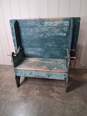 Primitive painted Hutch Table with storage. Great early piece showing user character and good 