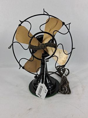 Beautiful Small Restored Westinghouse Whirlwind Fan. Cage is 8.5in diameter 12.5in tall.