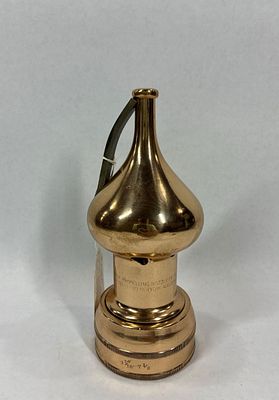 Antique brass self propelling fire hose distributing nozzle. Polished brass nozzle In excellent 