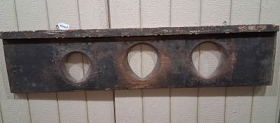 Unique Antique Outhouse Seat with character. With slots for Pops, Mom and Child. 17in x 72in.