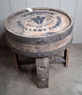 Whiskey barrel end table. 22in diameter 24in tall.