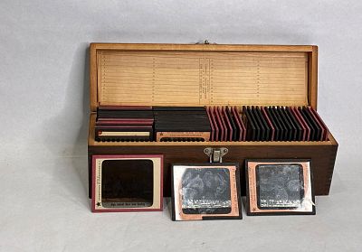 Collection of 70+ Magic Lantern glass slides. Slides are 3.25in x 4in.