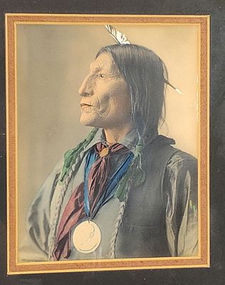 Very Special Frank Rinehart Hand Colored Print of Cheyenne Chief "Wolf Robe". Great early hand 