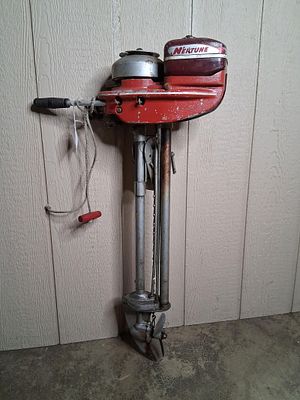Neptune outboard motor. Was not tested if runs, appears to be in fair condition, unsure of hp.