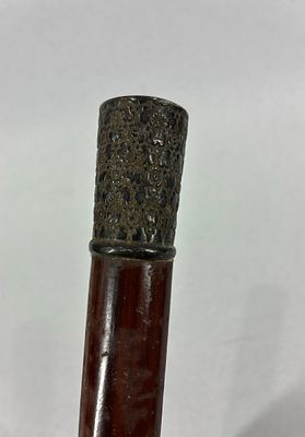 Antique Cane/Walking Stick w/Etched Sterling Top. With etched initials F.M.R. and marked 