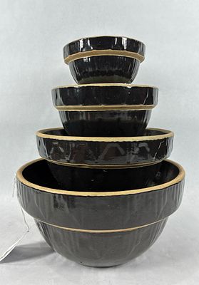 4pc Stoneware nesting bowl set. 5in, 6.75in, 8.5in and 10in diameters.