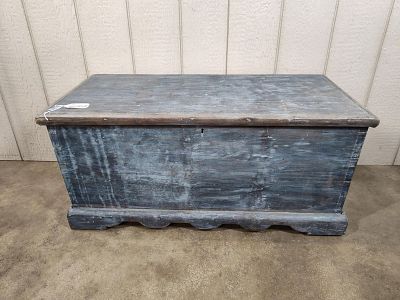 Primitive Painted Dovetailed Blanket Chest. 37.5in long 17.5in wide 17.5in tall.