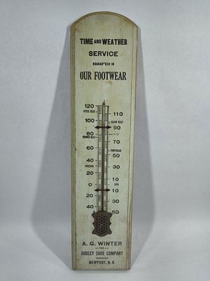 A.G. Winter Dudley Shoe Co. wooden thermometer. Early wooden thermometer in great condition! 6in 