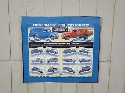 Chevrolet Trucks for 1937 framed paper poster. Nice professionally framed poster with great 