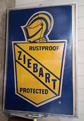 Large Ziebart Rustproof Protected Dualite sign. Large 1-sided embossed acrylic sign with 
