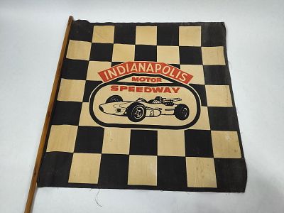 1960s Graphical Indianapolis 500 flag. Flag has a few minor spots on it but overall is in great 