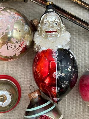 26 Dark Goth Antique to Vintage German & USA Mercury Glass Christmas Tree Ornaments. Early 