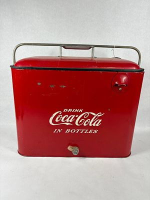 1950s Coca Cola Picnic Cooler. Excellent condition, embossed lettering and internal tray 