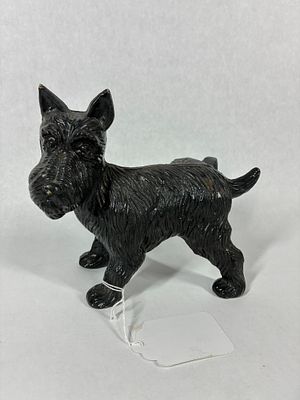 Band Wagon Inc. Cast Iron 1987 Peeing Scottie Door Stop. Great overall vintage condition