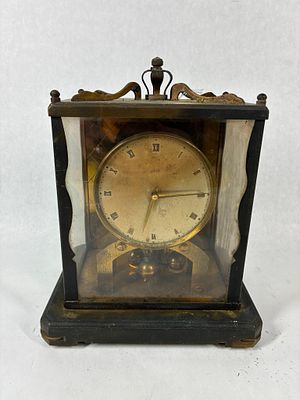 G. Schatz & Sohne Table Top Brass German Clock. Showing wear due to age and display??
