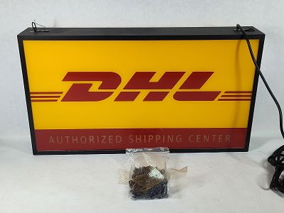 DS Hanging Lighted DHL Store Display Sign by Unique Signs & Displays. Good overall like new 