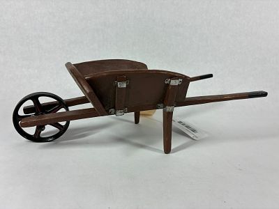 Salesman Sample Wheelbarrow. Wooden body with metal wheel. 15 inches long
