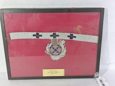 Plain Indians Horse Bridle Headband. An intricate beaded pattern with glass beads and fringed 