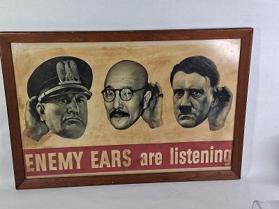 US Government WW2 Propaganda Poster. This was an early re print originally purchased in the 