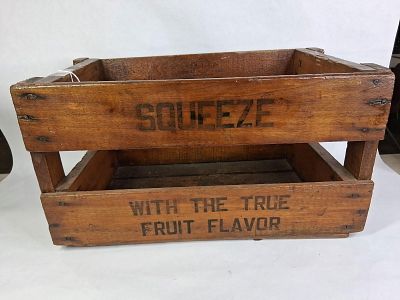Kendallville Bottling Works Squeeze Beverage Crate. Stenciling to 4 sides. Has been cleaned and 