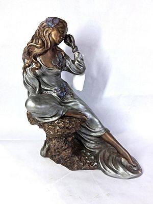 Alice Heath Sea Whispers Sculpture. Signed by artist. Several small chips show to the extended 